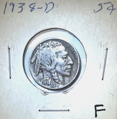 1938-D Buffalo Nickel  -  Fine (F)
