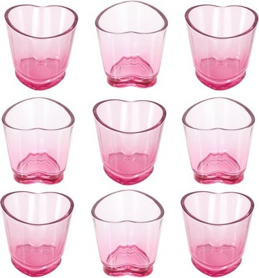 9 Stück Herzförmig Schnapsgläser, 45ml/4,5cl Shotgläser mit Dicker Boden, Vodka