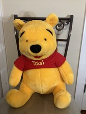 Vtg MATTEL Walt Disney Jumbo Winnie the Pooh 20" Seated Large Plush Bear EUC