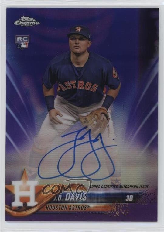 2018 Topps Chrome Rookie Auto Purple Refractor /250 JD Davis #RA-JD Auto RC