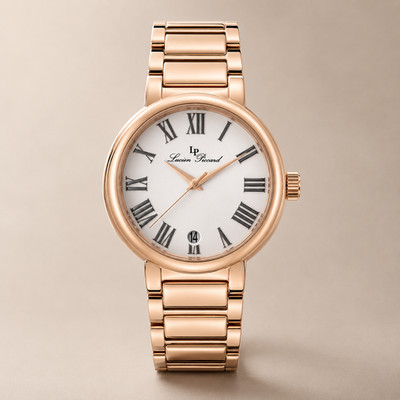 Lucien Piccard 11313-RG-22 Marbella Rose-Tone Steel Case Silver-Tone Dial