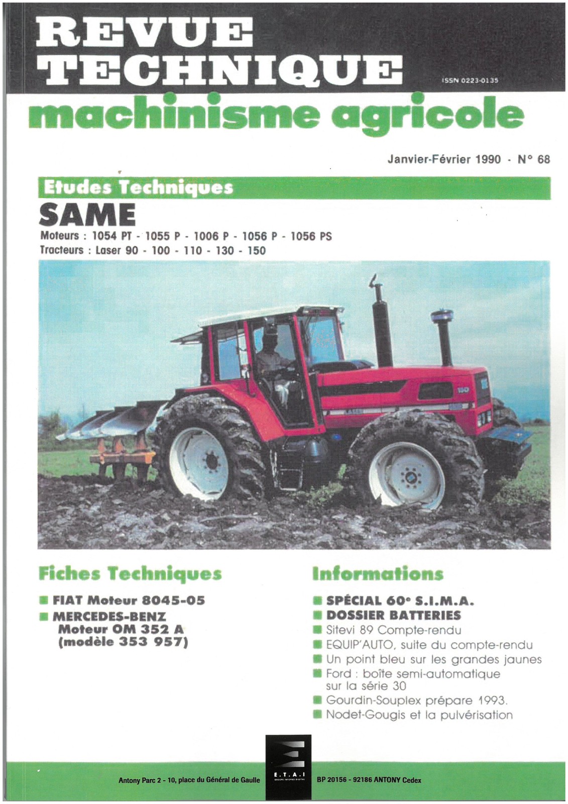 Revue technique agricole Same Laser guide mecanique pour reparation au champ