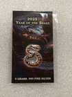 2025 Year of the Snake Silver 5 grams .999 Silver Bar~ Coral Snake Shaped