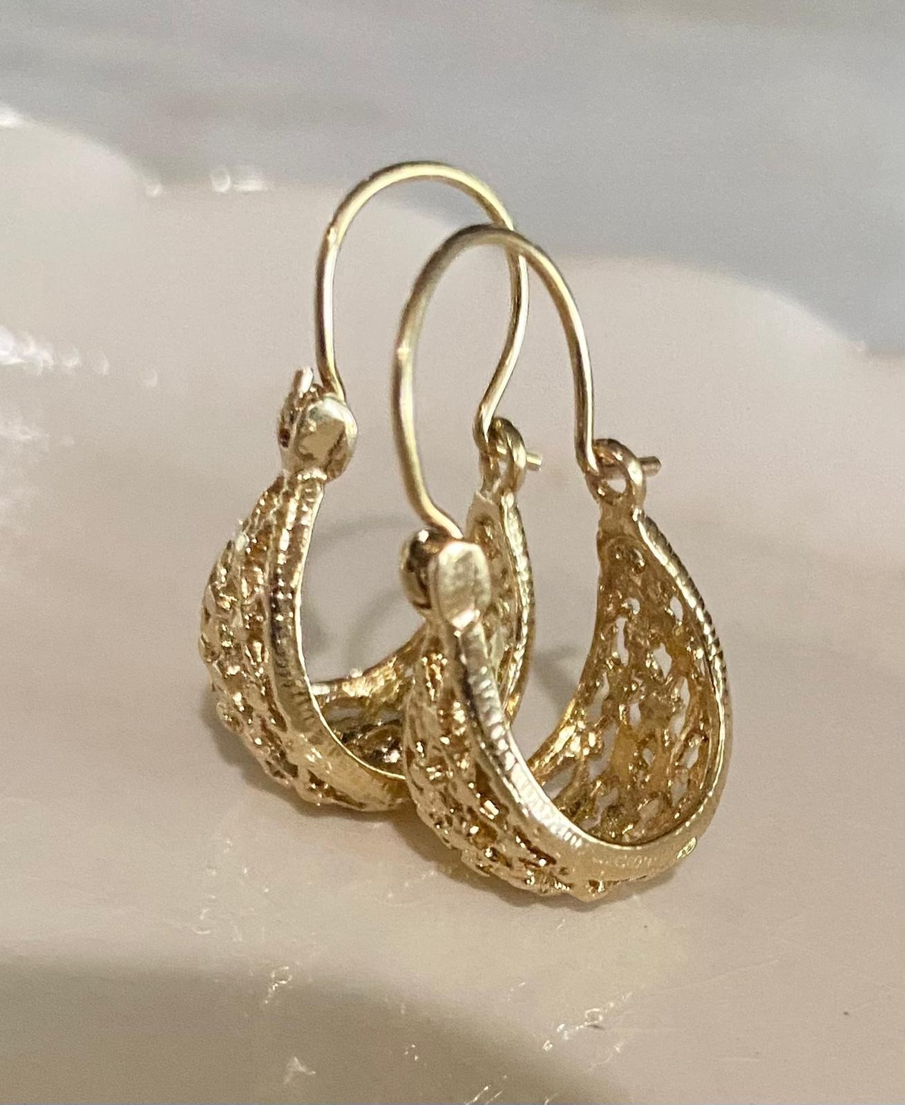 Basket style earrings for women 14K Gold Filled