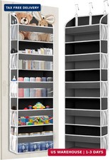 TAHAVICE Over the Door Organizer Storage, 5 Large 10 Mesh Pockets Hanging Or