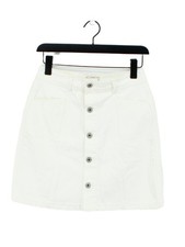 Jack Wills Women's Mini Skirt UK 10 White 100 Cotton Short Mini