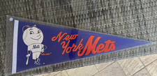 Early 1960's Mr. MET Mascot New York Mets Full Size Baseball Pennant 30