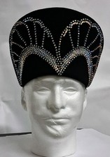 Jack McConnell Vintage Black Hat Rhinestone Embellishments Red Feather Edition