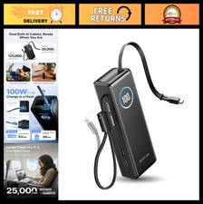 25000mAh Portable Laptop Power Bank, Triple 100W USB-C, Fast Charging for iPhone