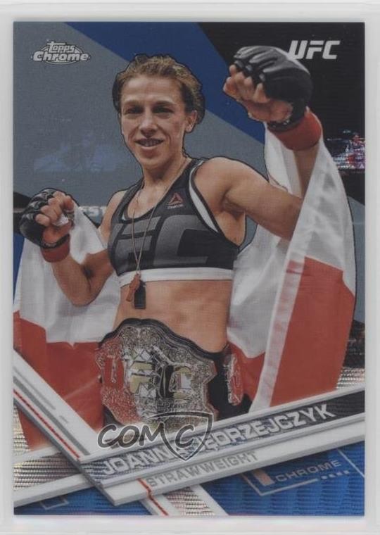 2017 Topps Chrome UFC Blue Wave Refractor 44/75 Joanna Jedrzejczyk #53 1qt