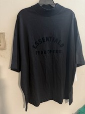 Fear Of God Essentials Black Men's S/S mock Neck Oversized T-Shirt Size M, NWT