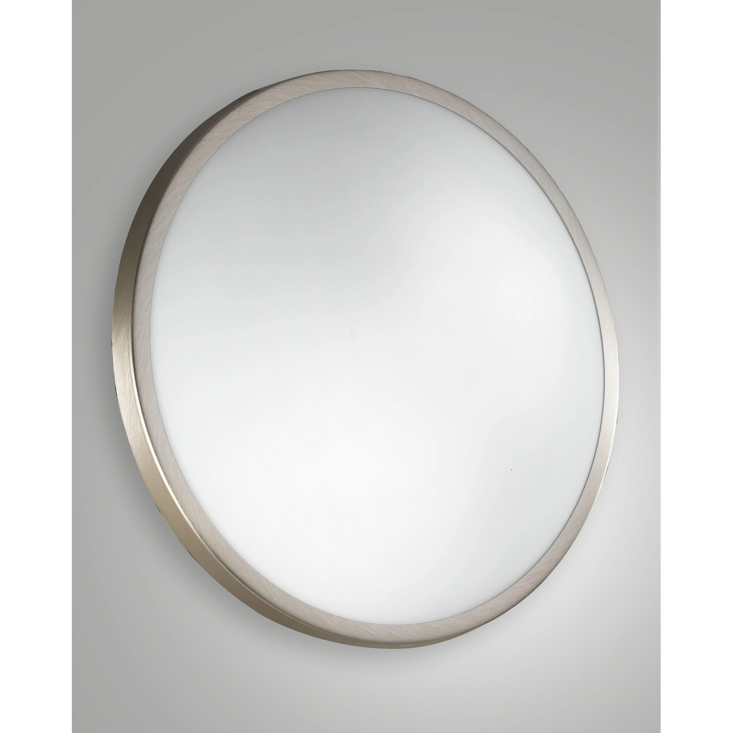 Plaza Plafoniera Nichel Satinato D.40 IP41 | Lampada da Soffitto E27