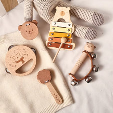 Kids Wooden Montessori Musical Instruments Set Percussion Toy for Baby
