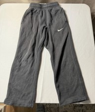 Nike Joggers Sweatpants Youth Small Gray Embroidered Swoosh Pockets Excellent