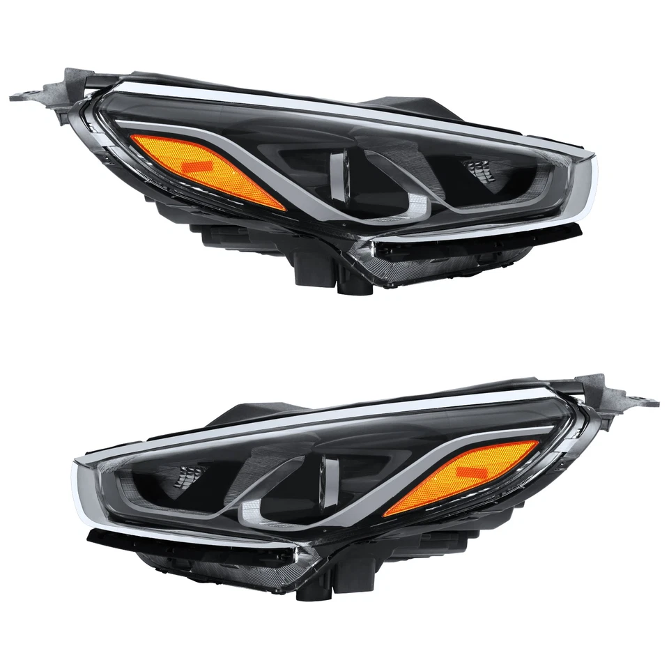 For 2018 2019 2020 Hyundai Sonata Headlights Halogen Left Right Pair W/O LED - Image 3 of 4