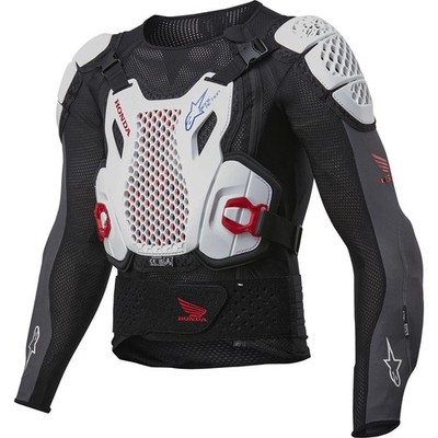 Alpinestars Protektorjacke Bionic Plus V2 Honda - Schwarz/Weiß/Blau/Leuchtend Ro