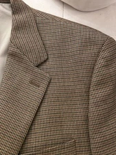 LAUREN Ralph Lauren Mens Blazer Sport Coat Houndstooth Brown 43R?Jacket FALL