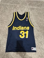 Vintage Reggie Miller Jersey Mens 44 Blue Indiana Pacers NBA Basketball Champion