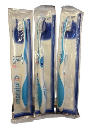 3 x Meridol Paradont Expert extra Sanft Handzahnbürste, BLAU