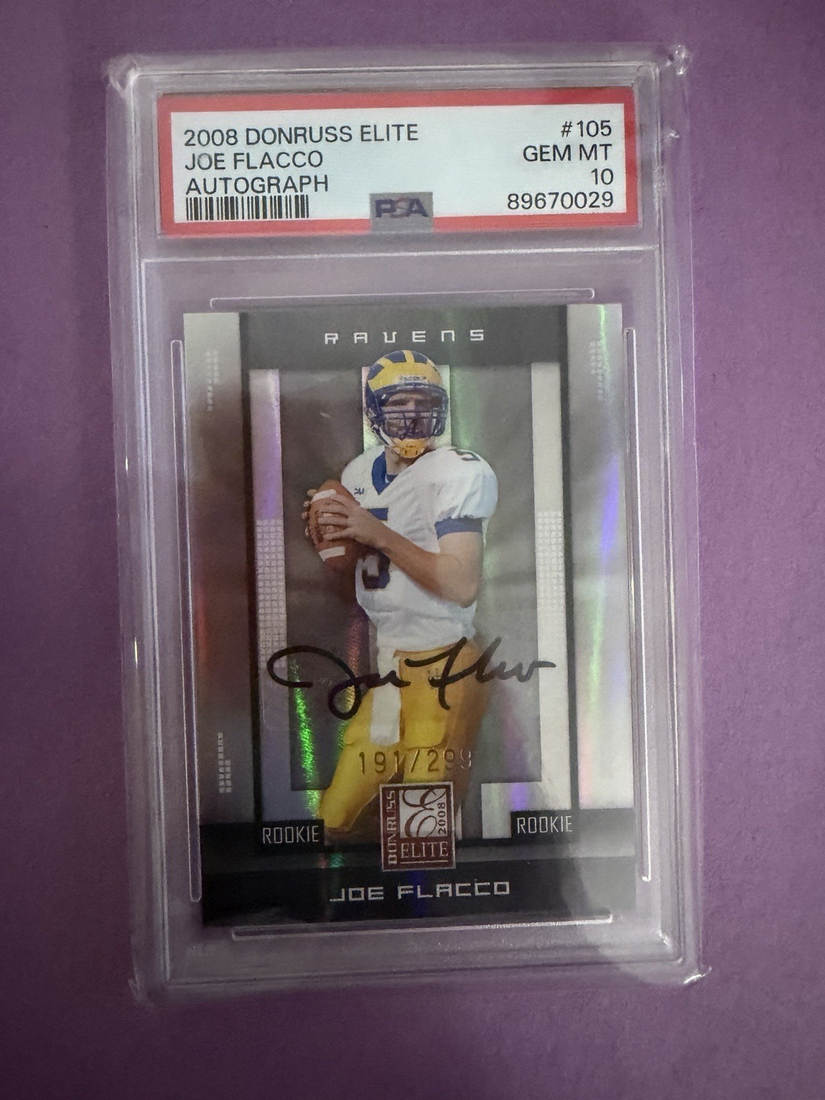 Joe Flacco Donruss Elite #105 Autograph