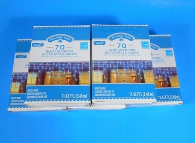 Lot of 5 Holiday Time Blue 70 Count 9 Ft. Indoor/Outdoor Light Strings