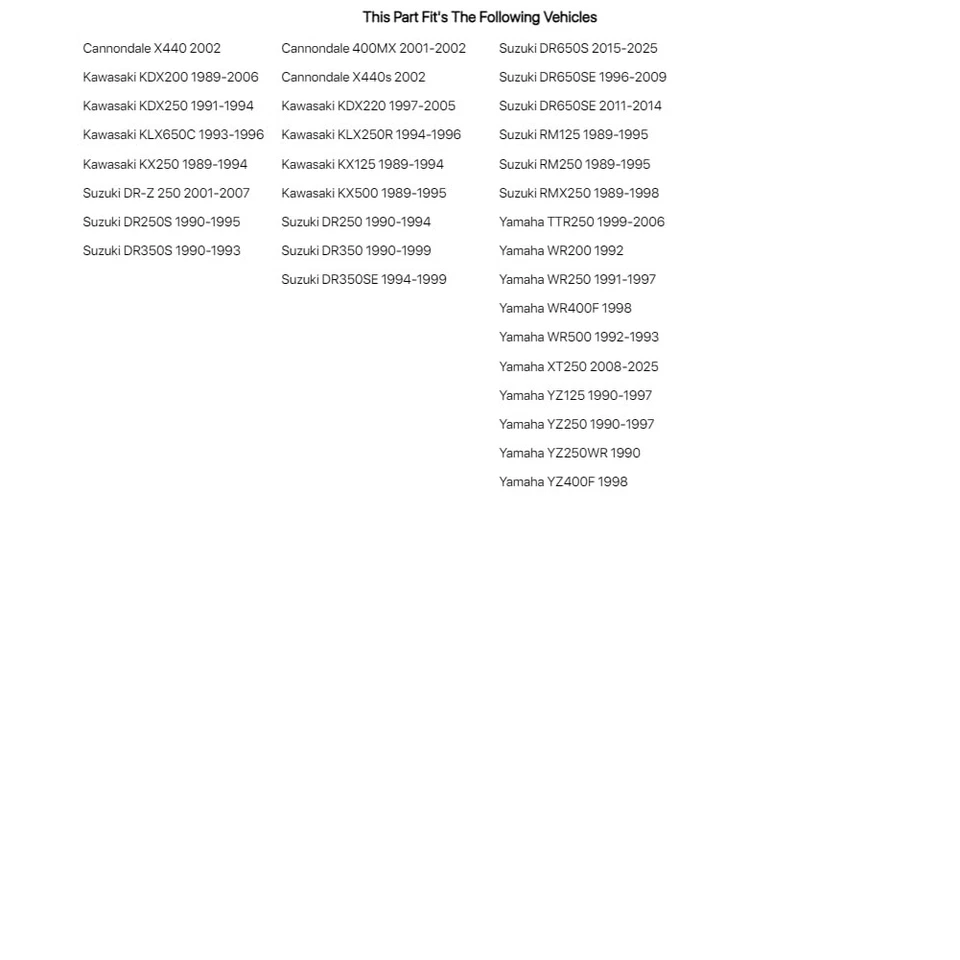 Pastilla de freno Tusk - trasera de metal sinterizado para Suzuki RM250 1989-1995 Foto 3 de 4