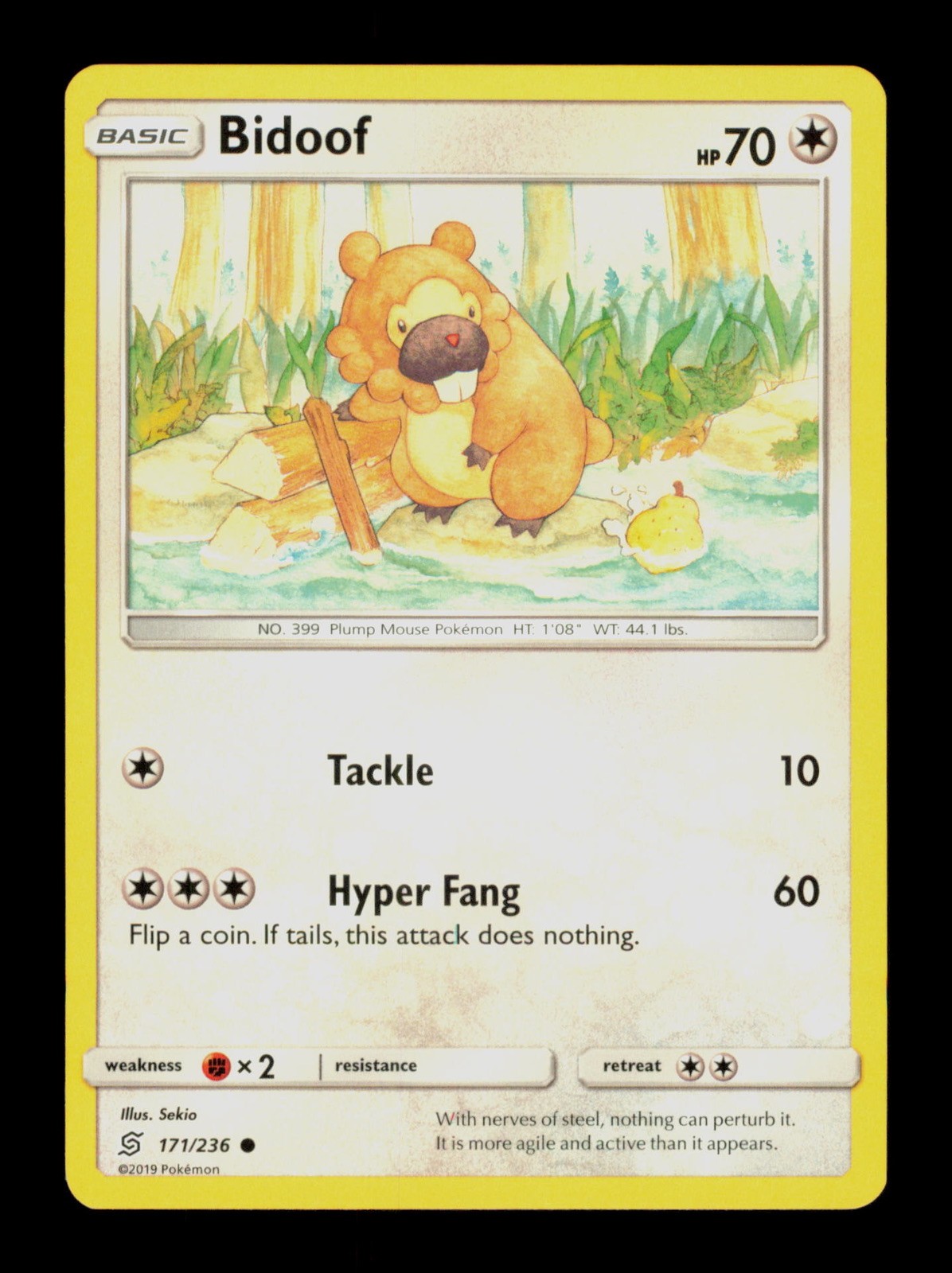 Bidoof 171/236 Pokemon Unified Minds Trading Card TC