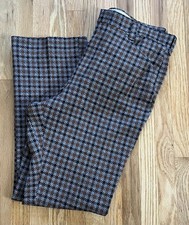 Vintage Men's Plaid Pants, Brown/Gray/Black, Preowned
