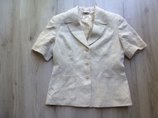 Talbots Irish Linen Women's Blazer Jacket Size 8P Beige Office Carrer Pockets
