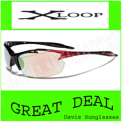 Men's women's X Loop Sunglasses XL26605 UV400 Davis red sunnies black J10