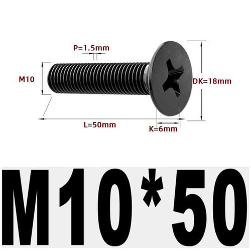 Black 304 Stainless Steel Cross Countersunk Head Screws Flat Head Long Screws - Picture 193 of 202