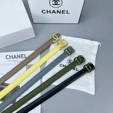 New letter double C belt women's premium cowhide belt