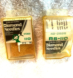 VINTAGE MUSIC ACCESSORIES PHONOGRAPH DIAMOND NEEDLES REALISTIC STEREO RS 110 (2)
