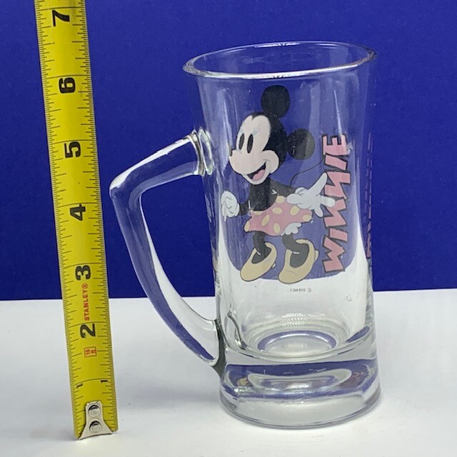 Walt disney beer mug cup disneyland world Mickey Minnie Mouse glass
