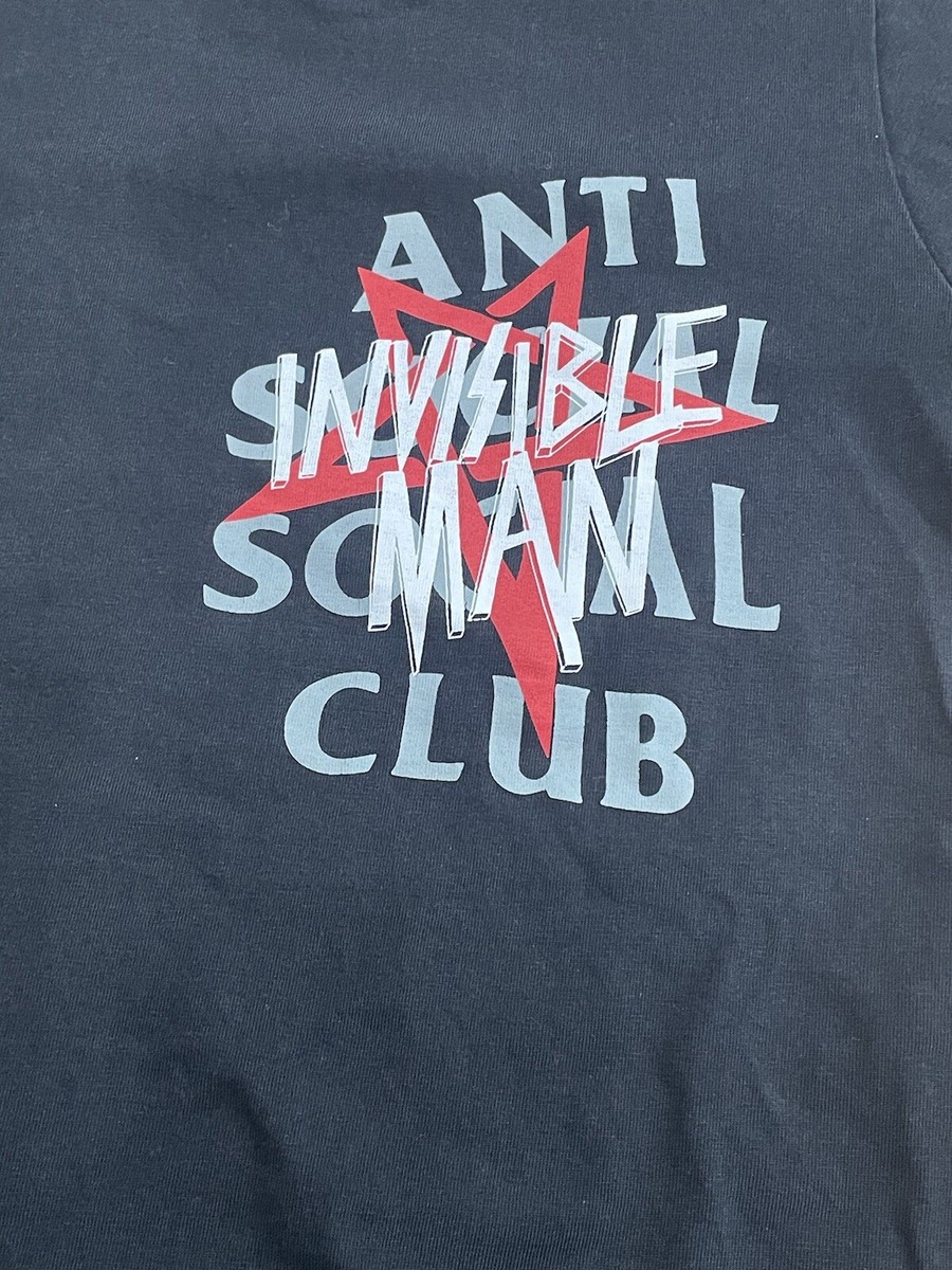 Anti Social Social Club X Invisible Man Tee S Pre Owned 2018 RARE 