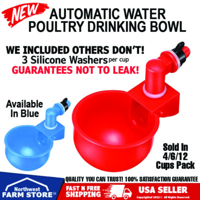 Automatic Watering Cups Poultry Drinker Waterer Chicken Duck Quail Pigeon