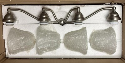 Vaxcel VL35124BN Standford 4-Light Bathroom Vanity Light Fixture Brushed Nickel