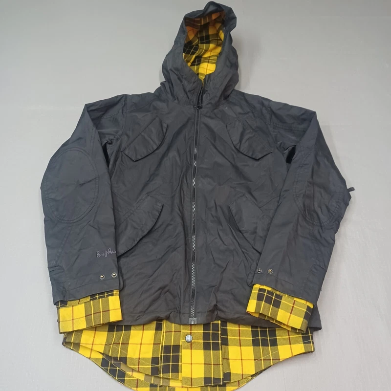 burton dryride yellow plaid flannel lined jacket