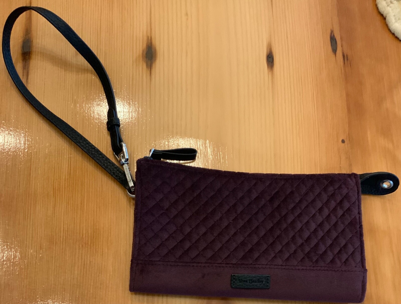 Vera Bradley Iconic RFID Slim Convertible Wristlet in Blackberry Wine Velvet