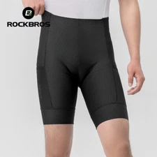 ROCKBROS Men's Cycling Shorts Breathable Mesh Gel Pad Shockproof Shorts Pockets