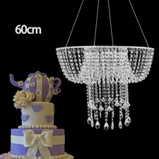 60CM Acrylic Swing Cake Rack Stunning Sparkling Chandelier Stand Suspended Cake