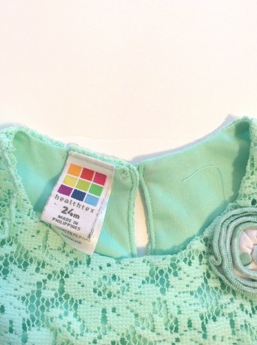 Toddler Girls Dress Mint Green Floral Lace 24 Months - Picture 5 of 7