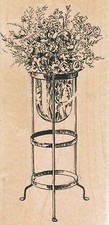Bouquet Stand/Large 2 1/4 x 4 1/4" Rubber Stamp, Plants Stamp, Flowers, Trees