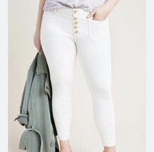 PILCRO Anthropologie white high rise skinny jeans sz 31