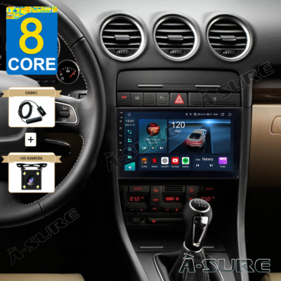 4+64GB Android 14 Radio Navi 8 CORE GPS Für Audi A4 S4 RS4 B6 B7 Bose DAB+Kam