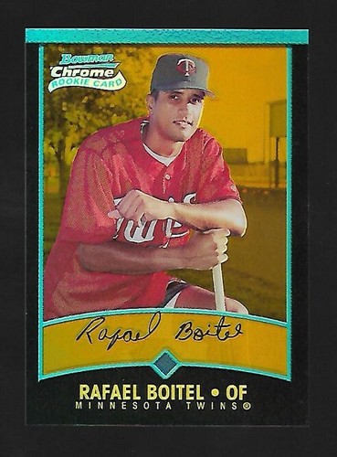 2001 Bowman Chrome Rafael Boitel Rookie Card Gold Refractor 86 / 99 Twins