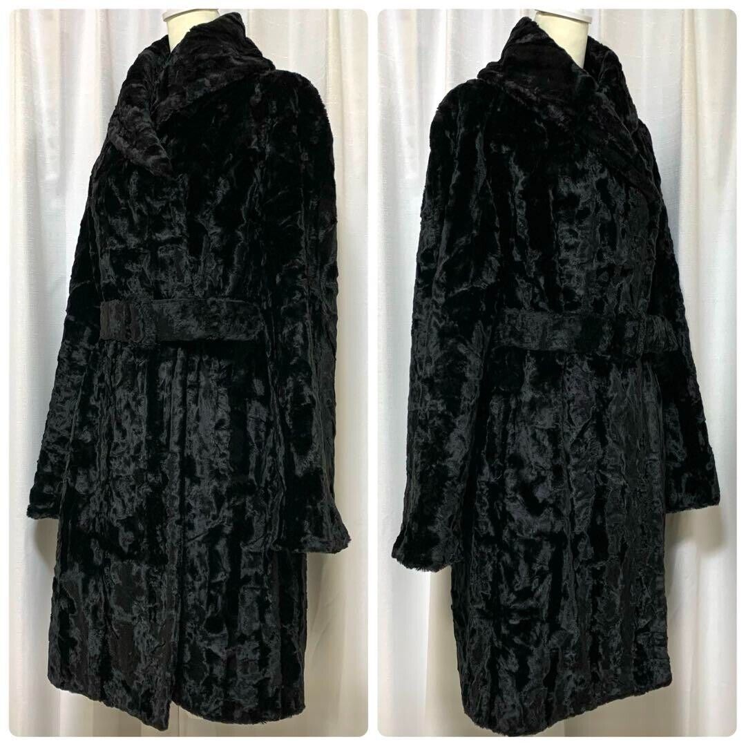 Sonia Rykiel Vintage Velour Fur Gown Coat Black Made in Sonia Rykiel Vintage Velour Fur Gown Coat Black Made in