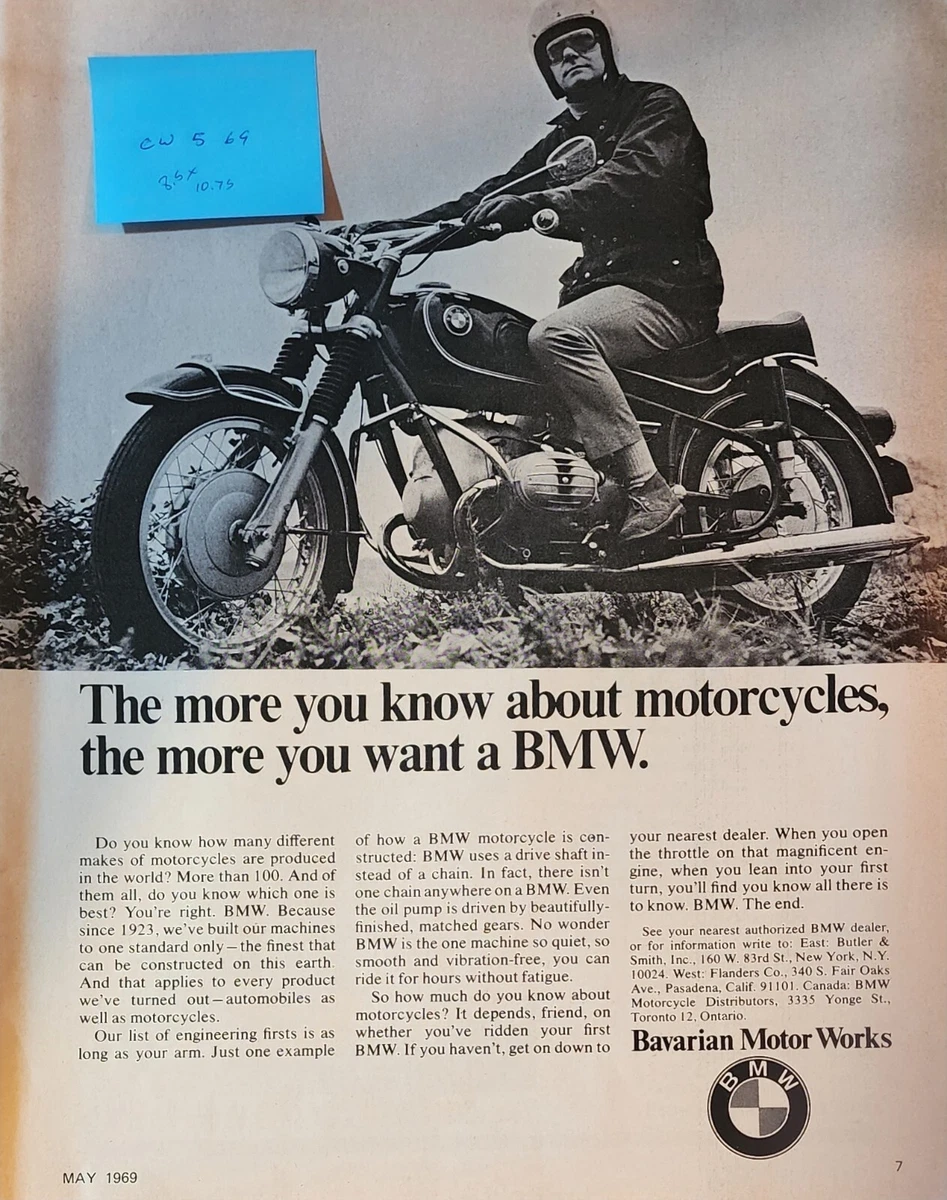 1969 Cycle World original Bmw Vintage Motorcycle Ad eBay