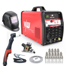 SET Taglierina al Plasma 100A con Casco,Accensione Pilota HF,Taglio Acciaio&Alluminio,Parigi 1000