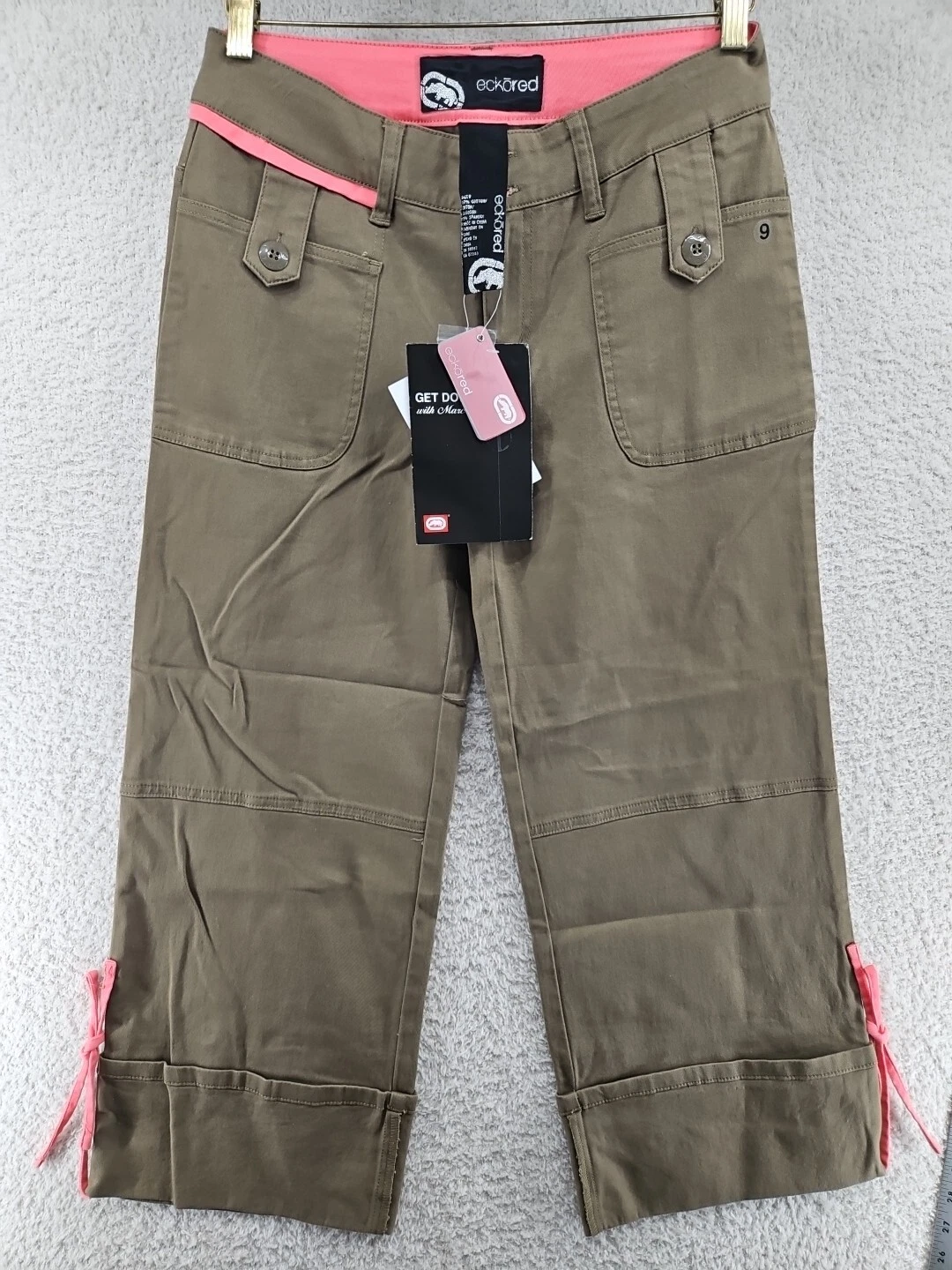 Ecko Red Capri Pants Womens Size 9 Wide Cuffed 90's Y2K New with Tags